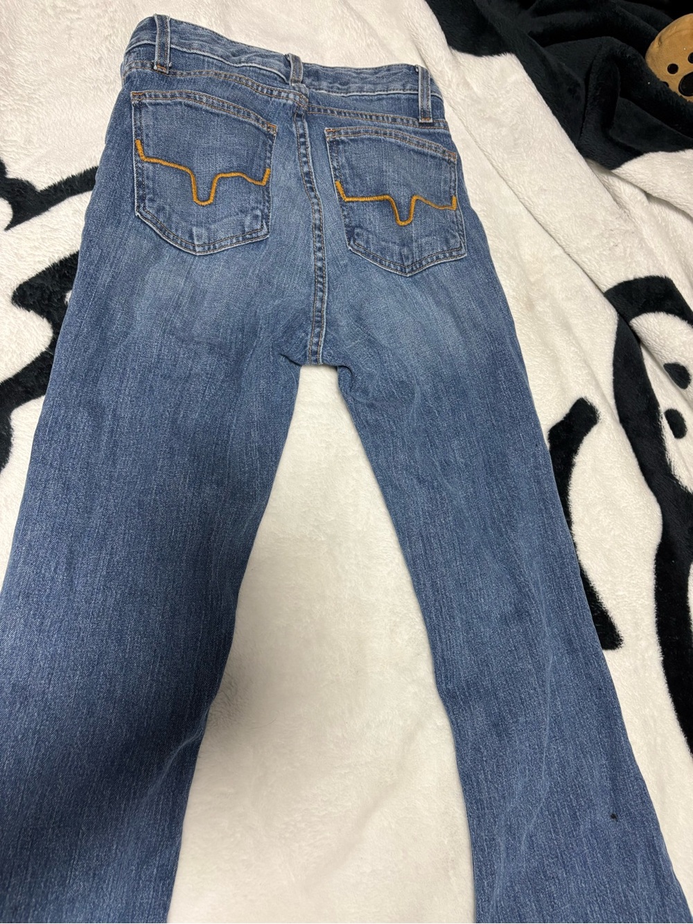 Kimes Ranch Blue Boot Cut Jeans with Gold Stitching